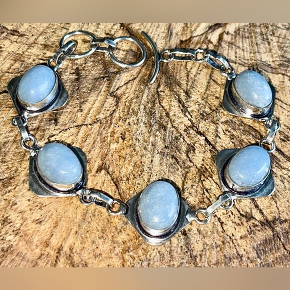 Angelite Anhydrite Blue Bracelet 7 1/2”- 8 1/2” - Picture 7 of 8